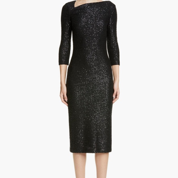 St. John Black Long Sleeve Sequin Dress - Picture 6 of 6